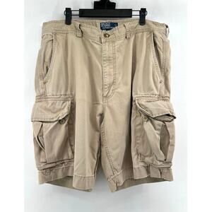 Polo Ralph Lauren Men's Khaki Cargo Shorts Size 38 Vintage Tan Utility Gorpcore